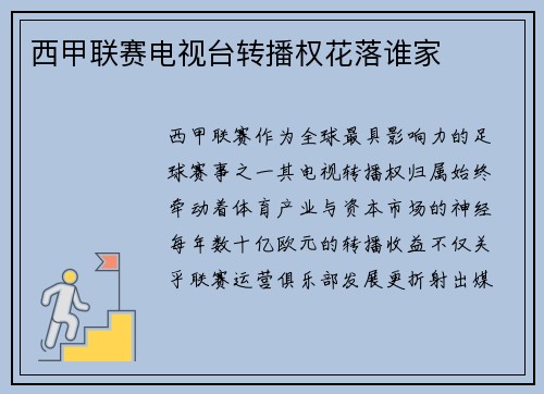 西甲联赛电视台转播权花落谁家